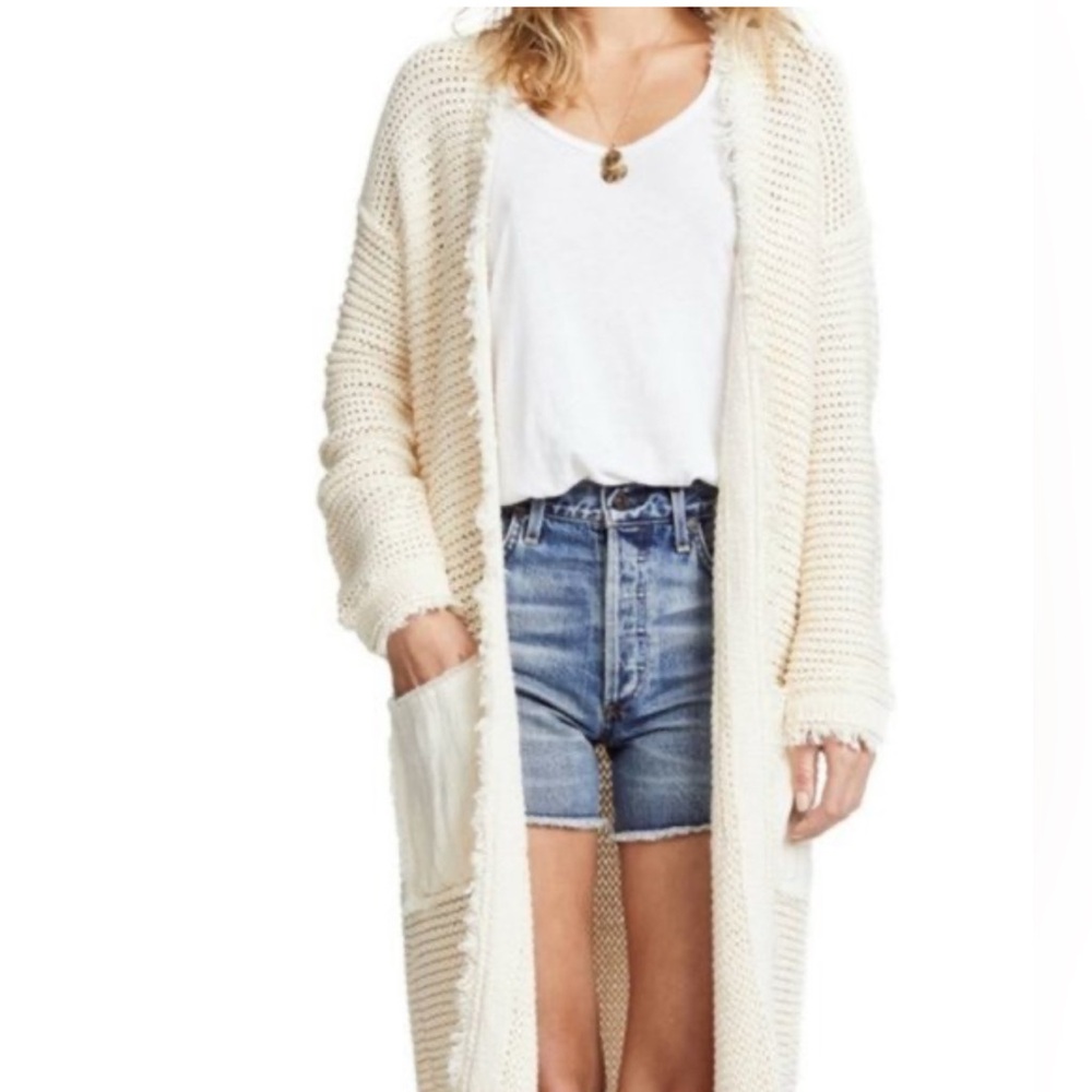 Free People Woodstock Knit Cardigan with Fringe Size Small